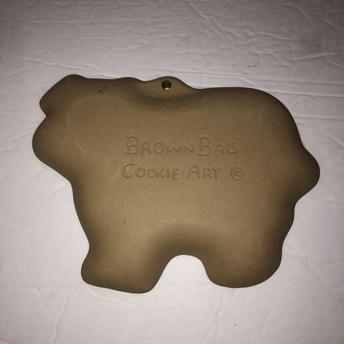 4 Vintage Brown Bag Cookie Molds Kris Kringle Ceramic Cow Pig Angel Scarecrow - Picture 10 of 10