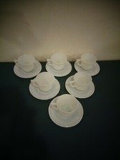 12 PIECE HAZEL ATLAS  MILK GLASS DEMITASSE OR LITTLE HOSTESS CHILD TEA SET
