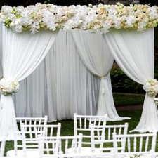 75 FEET 25 yard 120" Wide Voile Chiffon Fabric Sheer Draping Drape Panel Wedding