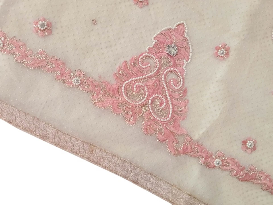 Bufanda Dupatta de tela de red vintage india bordada estola larga para mujer LD7182 Foto 4 de 4