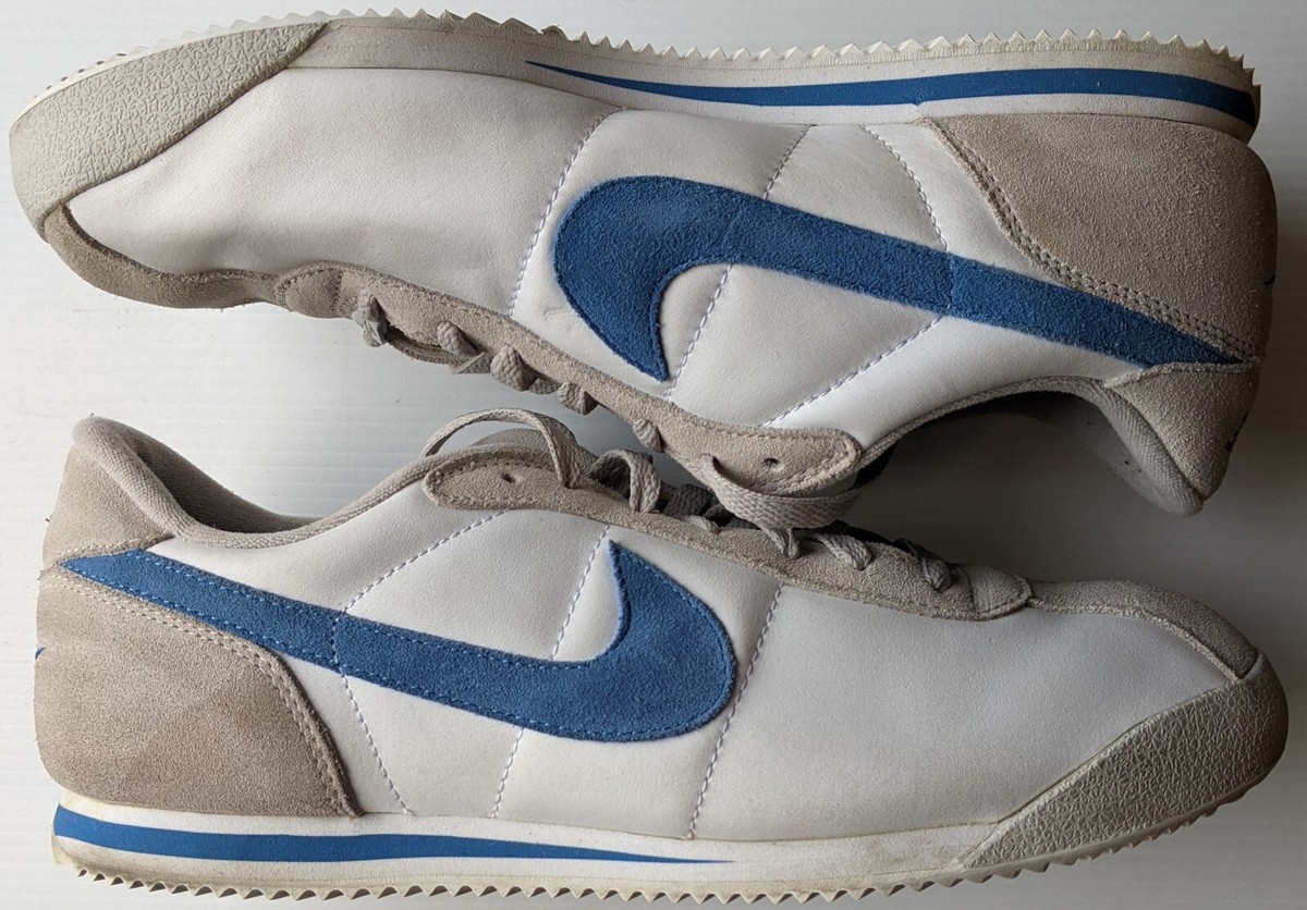 Vintage Nike Cortez White with Blue / Gray Mens Size 13 c