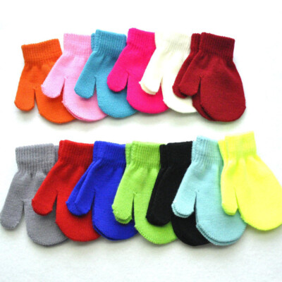 1-4 Jahre Winter Strickhandschuhe Herbst Baby Handschuhe Weich Warm Candy Farb  