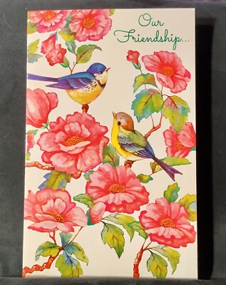Friendship Greeting Card Beautiful Birds and Sentiment!