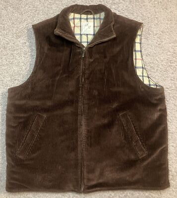 Brooks Brothers Men's Corduroy Vest Brown Quilted lining Size