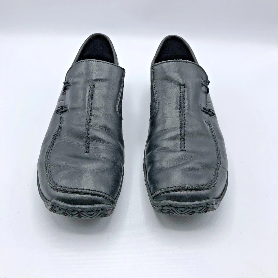 Zapato plano sin cordones Rieker Antistress para mujer de cuero negro talla 9,5 usado Foto 4 de 4
