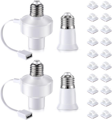 2 Pack E26 Light USB Socket Adapter, Lamp Socket Power Adapter 5V 1.5A, Light So