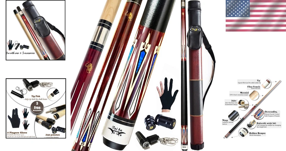 2-Piece Pool Stick Set 18-22 Oz - Multiple Colors - Image 2 of 4