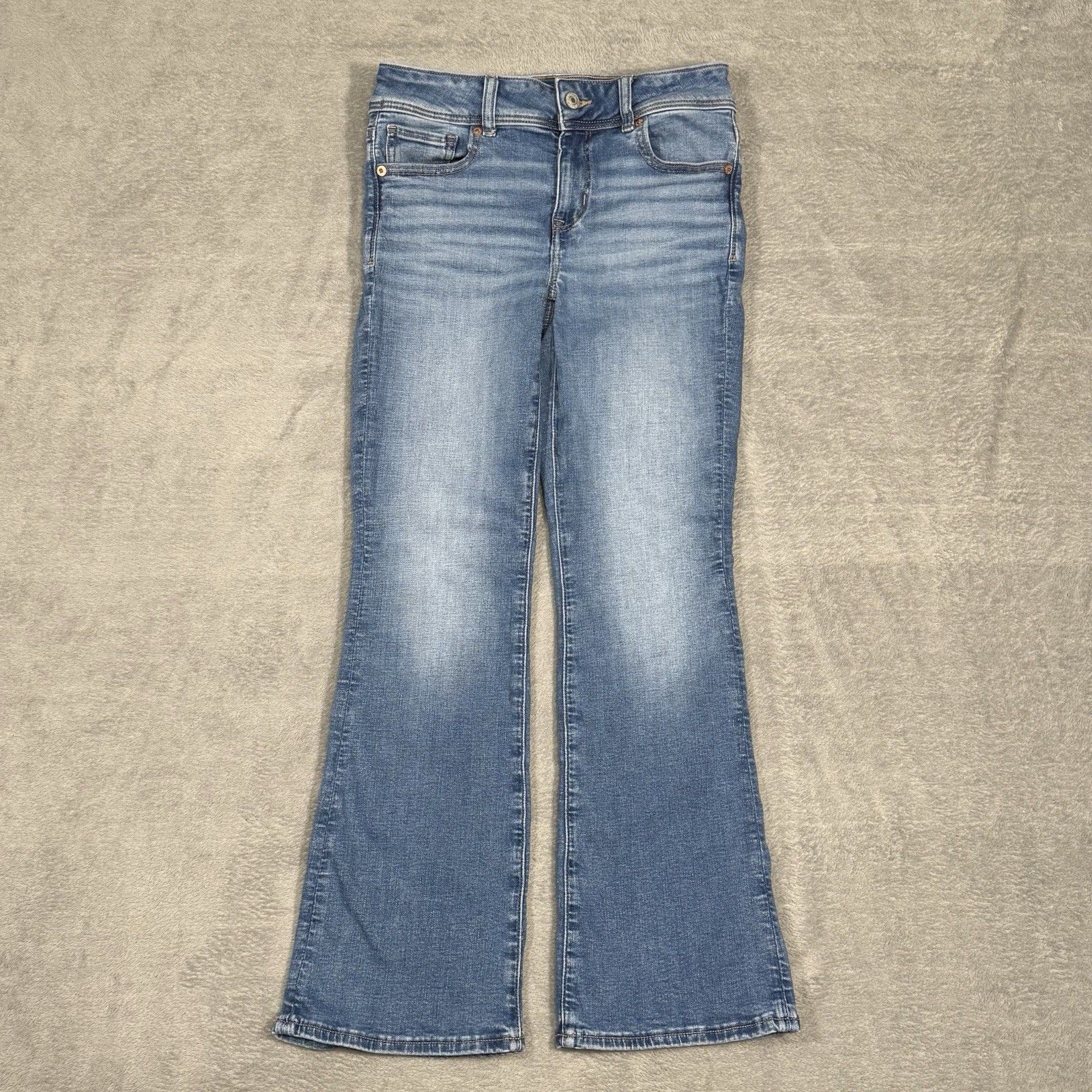 American Eagle Kick Boot Jeans Womens 2 Short Low Rise Flare Stretch Y2K Casual