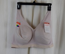 Warner's Womens Cloud 9 Super Soft Smooth Invisible Look Bra Beige Size 3XL