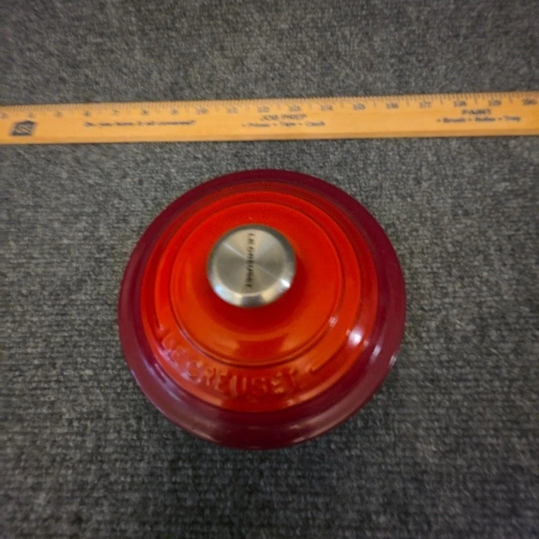 Le Creuset 18 Round Lid Stainless Knob Flame Orange Enamel Cast Iron France