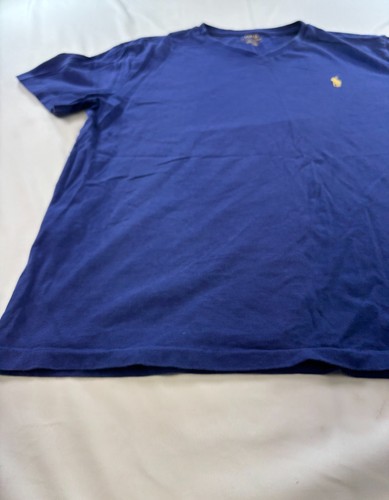 Polo Ralph Lauren camicia scollo a V taglia media blu giallo pony cotone casual uomo - Foto 2 di 10