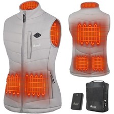 Women s Heated Vest with Battery Pack Included, 7.4V 16000mAh Smart Washable ...