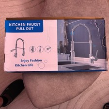 Kitchen Spring Sink Mixe Tap Single Hole Pull Out  Stainless Steel Swivel faucet