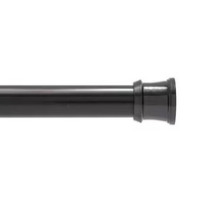 Twist and Fit No Tools 42 in. to 72 in. Steel Adjustable Shower Rod in Black