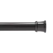Twist and Fit No Tools 42 in. to 72 in. Steel Adjustable Shower Rod in Black