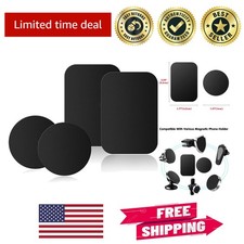 Universal Adhesive Metal Plates: 2 Rectangles 2 Rounds for Magnetic Mounts