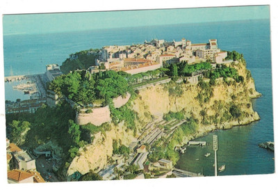 VINTAGE 1950'S ROYAL PALACE VIEW MONACO PAN AM AIRLINES POSTCARD