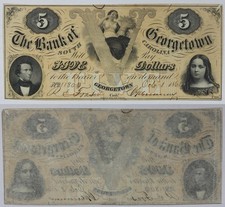 1860 Bank of Georgetown South Carolina $5 Obsolete Note SC-475-25 514V