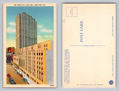 New York City NY, Radio City Music Hall Rockefeller Center Vintage Postcard