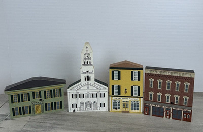 1992 The Cat's Meow Village Series X Set of 4 Buildings Church Grand Haven