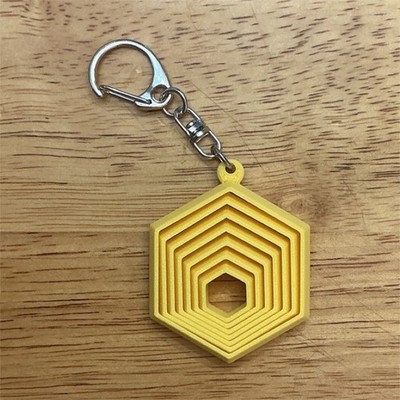 3D Printed Hex Spiral Fidget Keychain Pocket Desk Toy   ADHD Focus Stress Relief
