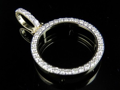 10K Yellow Gold 1/4 oz American Eagle VS Diamond Bezel Pendant Charm 1.25ct 1.5''