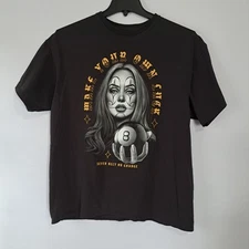 DOM  "MAKE YOUR OWN LUCK Never Rely on Chance" Eight Ball Black Tee Shirt XL