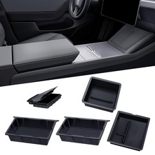 BANKKY 5pc Center Console Organizer Tray Set Tesla Model Y 2025 Armrest Undersea