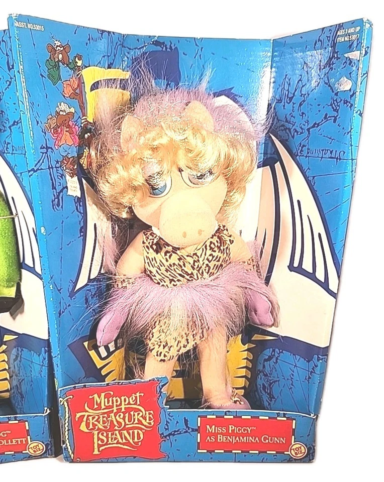 Muppets Treasure Island Kermit the Frog and Miss Piggy 1995 Nuevo en caja. Foto 2 de 4