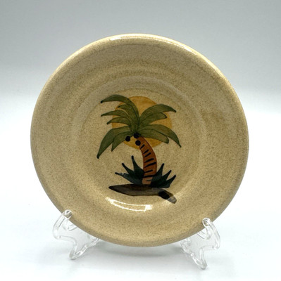 Contemporary Pottery USA Studio Art Palm Tree Tropical Trinket Bowl