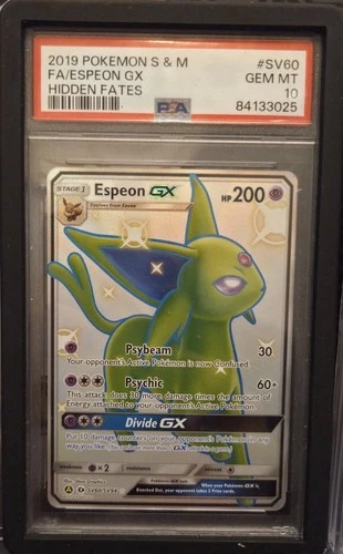 Pokemon Espeon GX Shiny Psiana English SV60/SV94 Hidden Fates PSA 10 Gem Mint