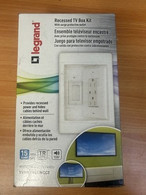 Legrand Pass & Seymour TV1WTVSSWCC2 1 Gang Recessed TV Box with Surge Protective