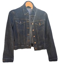 DKNY Jeans Women's Dark Blue Jean Denim Jacket Sz Small, Perfect Condition