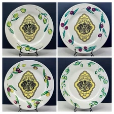 ROSANNA DECORATIVE DESSERT PLATES~SPECIALITE HUILE D’OLIVE SET-4 COLLECTION