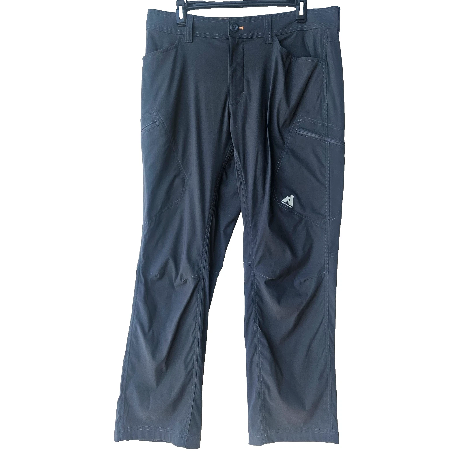 EDDIE BAUER First Ascent Pants Men 34x30 Black Nylon Performance Hiking Trail