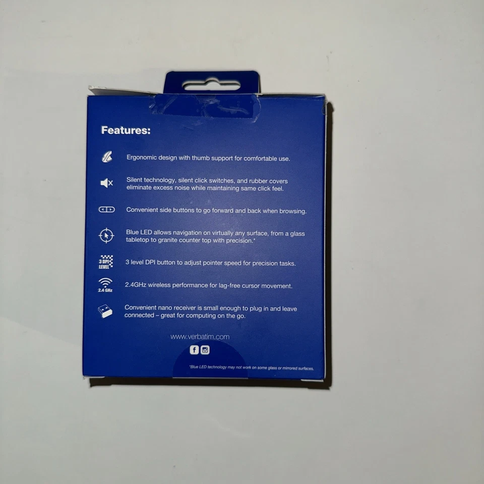 Verbatim Silent Ergonomic Wireless LED Mouse Graphite - Image 2 of 4