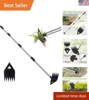Versatile 2-in-1 Weeding Rake & Hoe with Long Handle - Ultimate Gardening Tool