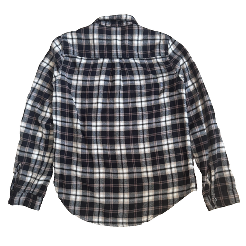Abercrombie kids black brown plaid flannel button down shirt girls 11/12 fall - Picture 3 of 8