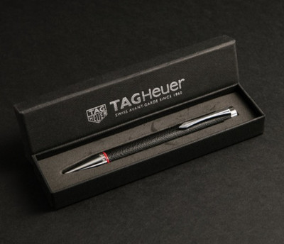 Orig. Tag Heuer Kugelschreiber & Box   Leder Stift Ballpoint Geschenk Set 2026