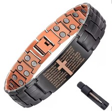 Men's Copper Magnetic Bracelet Double Row Strong Magnets Men's Jewelry