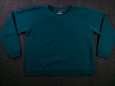 Hanes Sweatshirt Mens L ComfortBlend Crewneck Pullover Teal Green Fleece Lined