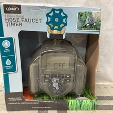Orbit 1 Dial 4 Outlet Hose Faucet Timer 56545 New Open Box Lawn Water Landscape