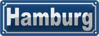 Blechschild 10X27 Cm Hamburg StraßE Stadt Deko Geschenk Metall Schild