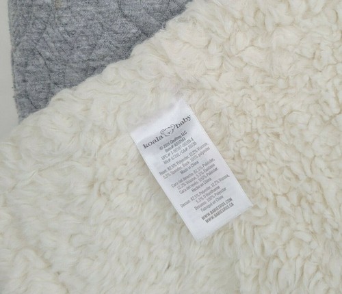 ~Koala Baby~ Gray & Cream/ White Chain Link Pattern Sherpa Baby Blanket - Picture 2 of 4