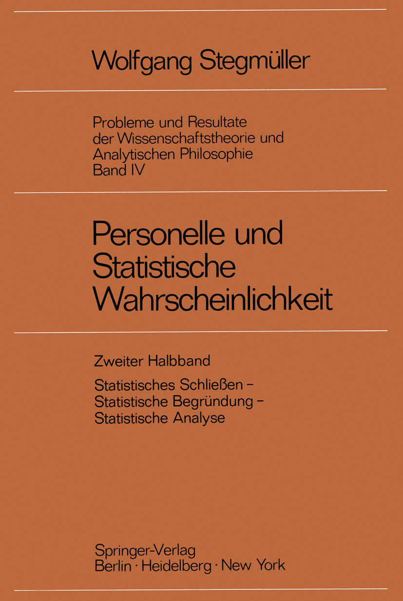 Thumbnail - Wolfgang Stegmüller / Personelle Und Statistische Wahrscheinlichkeit