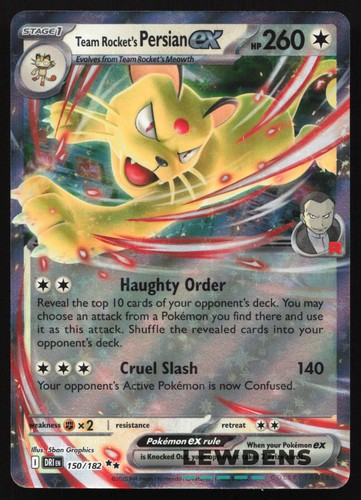 Team Rocket's Persian ex - 031/182 - Double Rare - Destined Rivals Pokemon Card