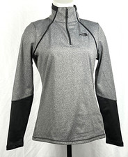 The North Face Gray Black Activewear L/S 1/4 Zip Lightweight Fleece Jacket S