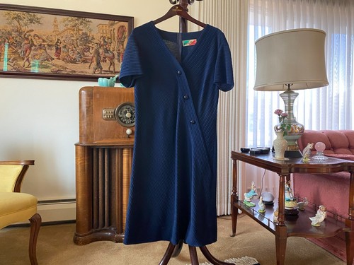 Vintage Knits By Thayer Navy Dress — Italy