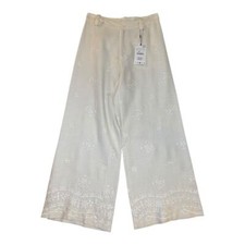 NEW ZARA Small Ecru ZW Collection Embellished Trousers New With Defect