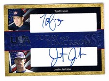 148/150 2007 USA Todd Frazier Justin Jackson Signed Autograph Baseball Ball Card